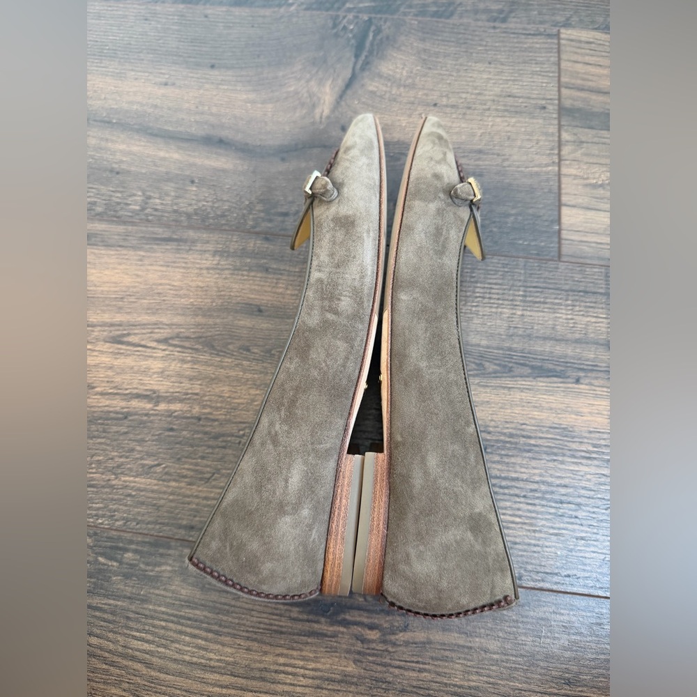 Sarah Flint Sylvia Suede Flats Taupe Size 37IT/7US - Picture 7 of 13